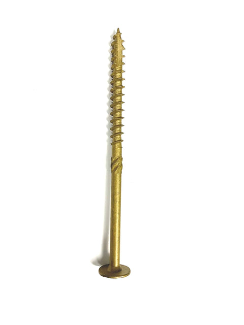 Heavy Duty Bronze Construction Lag Screw with Knurled Shank and Type 17 Point, 6 Inch Length, T30 Driver, side view