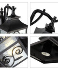 Close-up view of Top Shelf Dual Head Outdoor Led Street Light With Slick Water Wave Glass and Heavy Duty Aluminum Pole.