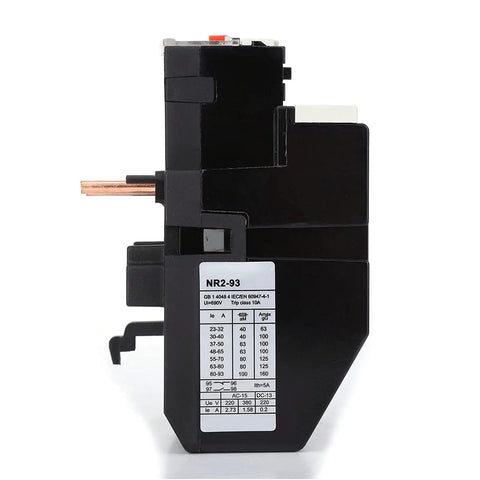 Side view of Thermal Overload Relay 30 93A 690V For Motor Protection With 1NO1NC Auxiliary Contacts AC 50 60Hz