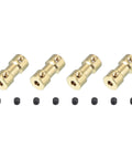 PATIKIL brass shaft couplers 3mm-to-3mm, 4 pcs with set screws