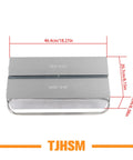 Tough As Nails Two Tier Stainless Steel Toolbox With Three Folding Trays And Rugged Carry Handle 18 Inch, measuring 18.27 by 8.15 by 6.38 inches.