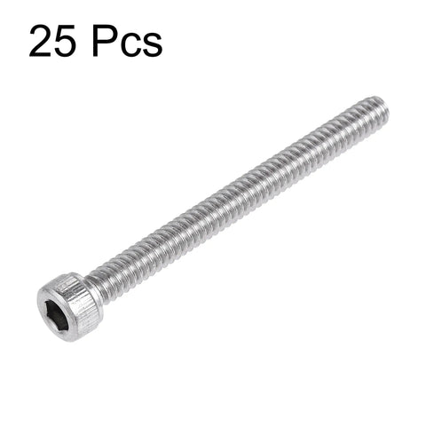 Badass Heavy Duty 10-24 X 2 Inch Hex Socket Head Cap Screws Built Tough With 304 Stainless Steel Polished Finish, single screw from twenty-five piece pack.