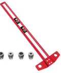 Red Double Scale T Square Ruler Aluminum Measuring Tool For Inches And Metric, Precision T Shaped Ruler With Accessories