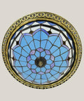 Stained Glass Dome Flush Mount Ceiling Light Three Light Tiffany Style Pendant Retro Vibe LED Ceiling Fixture for Bedroom