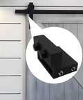 Two Pack Barn Door Stopper Set For Top Track And Roller Doors Heavy Duty Aluminum Alloy Construction With Black Powder Coat and Rubber Cladding