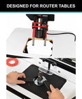 Badass 3 1/4 Horsepower Router Motor With External Variable Speed Control mounted on a router table for precision routing.