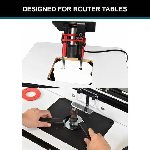 Badass 3 1/4 Horsepower Router Motor With External Variable Speed Control mounted on a router table for precision routing.