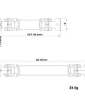 Hardened Stainless Steel Driveshaft Fits Traxxas 1/18 Trx4M RC Crawler Upgrade Parts, showing detailed dimensions and design.