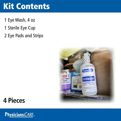 Six Piece Eye Wash Kit With Oval Eye Pads And Adhesive Strips, Emergency Eye Rinse Cup, Single Use Eye Wash Bottle, Quick Relief For Eye Irritation, Grab And Go First Aid