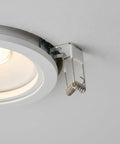 Downlight Spring Clip, Silver PP Plastic Retention Clip for Recessed Lighting Ceiling Fixtures (1 PC) in installation position.