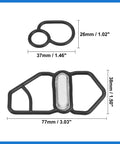 Honda Prelude VTEC Solenoid Gasket Spool Valve Filter Screen Replacement Kit - Easy Install, 2 Pack, shown with dimensions.