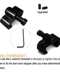 Two Pack Adjustable Barn Door Stopper For 40mm Flat Track with screws and L-wrench shown separately.