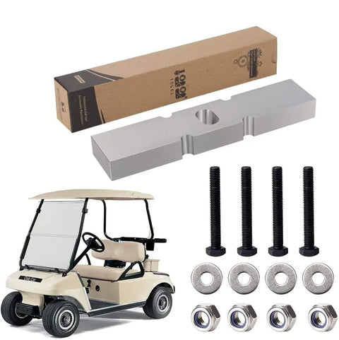 Crush Every Bump And Clean Up Your Cart Setup With This Heavy Duty One Inch Front End Lift Block, aluminum construction with bolts and nuts.