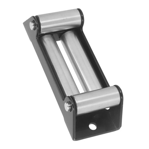 Beefy Winch Roller Fairlead 6000 Lb Heavy Duty Electric Winch Cable Guide With High Strength Steel For Rugged Industrial And Off Road Recovery And Smooth Wire Rope Alignment, black steel roller fairlead