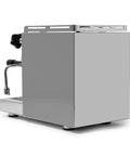 Top Tier Home Barista Bundle Pairing A Next Level Espresso Machine With A Precision Burr Grinder For Smooth Cafe Quality Shots Daily In Sleek Stainless Steel And Matte Black Finish That Really Slaps, side view of espresso machine.