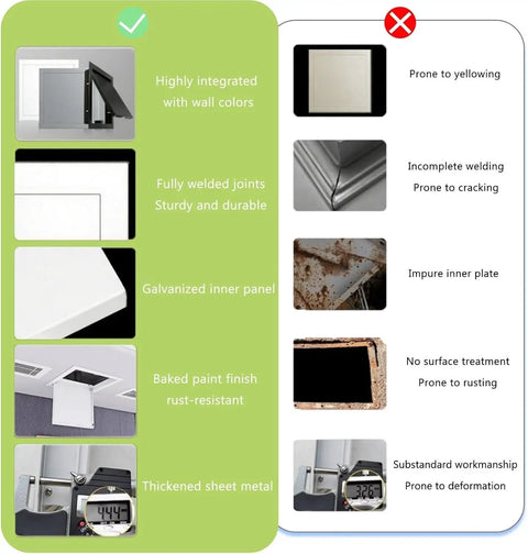 Go To Removable Air Vent Grille Cover With Mesh Louvered Access Panel And White Service Door For Drywall Wiring 18X18 Inch comparison of quality features and drawbacks.