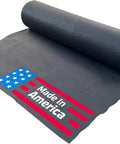 Non Woven 8 Oz Geotextile Landscape Fabric Made In America roll showing material texture and American flag print