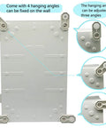 Weatherproof IP65 Junction Box In ABS Plastic With Hinged Shell For Outdoor Electrical Enclosures Includes Mounting Plate And Wall Brackets Grey 15.7 X 11.8 X 7.1 Inches 400 X 300 X 180 Mm DIY Friendly And Rugged, rear view with adjustable wall brackets