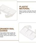 12 Pack Plastic Drawer Rail Guides For Cabinets And Dressers, Stable Design And Easy Install White Drawer Slides For Closets And Kitchen