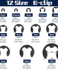 Alloy Steel E Clips And External Retaining Rings Kit Set Keronah with multiple sizes from 2mm to 12mm displayed