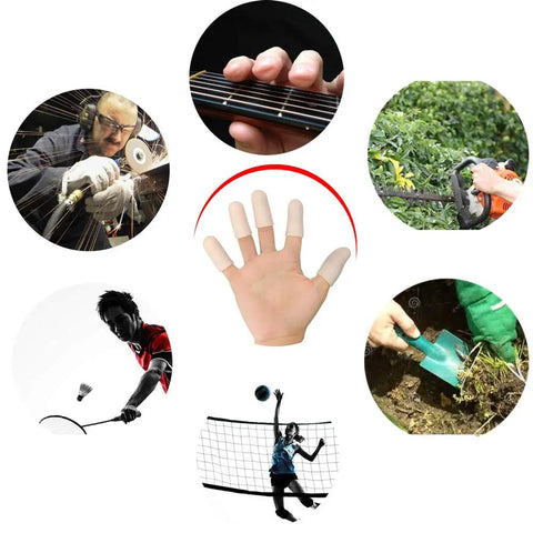 Soft Gel Finger Cots 14 Pack Finger Protector Sleeves For Trigger Finger Hand Eczema Cracking Arthritis Pain Relief image
