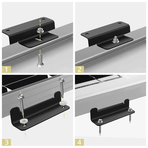 4 Pack Solar Panel Z Mounting Brackets With Aluminum Construction And 304 Stainless Steel Screws, installation steps