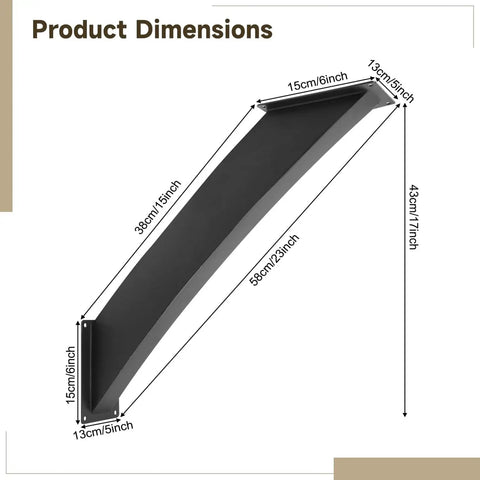 Heavy Duty Arc 45 Degree Angle Support Brackets For Pergolas Decks And Gazebos Top Shelf Steel dimensions shown in image.