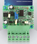 Pro Grade Frequency To Voltage Converter Module Turns 0 To 10 KHz Pulses Into 0 To 10 V Analog Signal With Isolation For PLC And Motion Control Systems Built For Tight Precision And Reliable Industrial Automation green PCB with screw terminal block