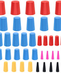 40 Piece High Temp Silicone Rubber Stoppers Set With 8 Sizes Tapered Plugs Color Coded For Masking In Powder Coating Painting Anodizing