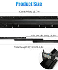 1 Pair 16 Inch Undermount Full Extension Drawer Slides Heavy Duty Bottom Mount Hidden Slides, 260 Lb Load Capacity, Thick Steel Construction, Sturdy Cabinet Glides For Closets, Cabinets, And Stair Storage. Product size shown