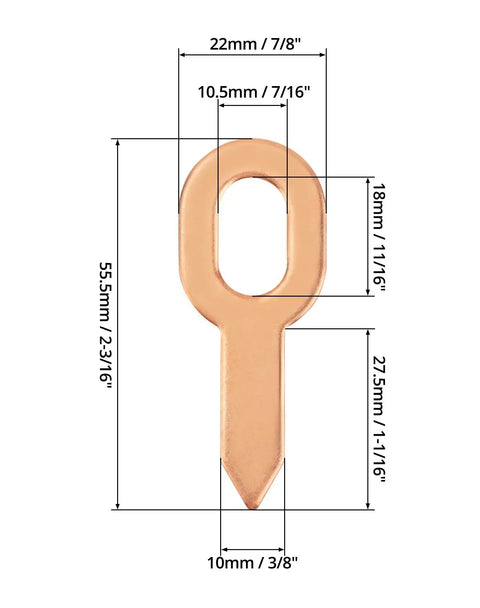 Dent Puller Ring Kit 100 Pcs Pro Grade Heavy Duty Copper Ring Repair Tool for Panel Welder with dimensions in millimeters