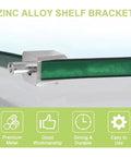 Top Notch Cabinet Shelf Clips 20pcs Glass Supports in polished chrome zinc alloy with pin, side view on 5-8mm frameless glass shelf