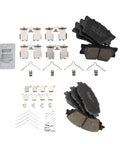 Front And Rear Ceramic Brake Pad Set With Hardware For Toyota, Quiet, Low Dust, High Performance Braking Kit components