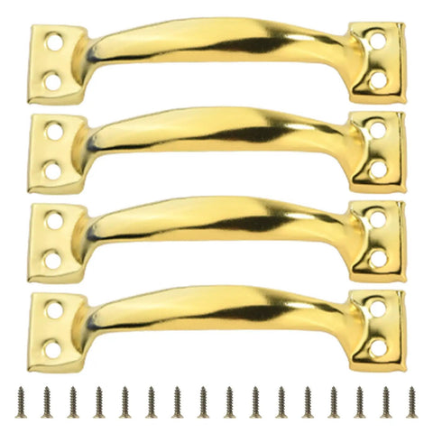 Four Bow Shaped Metal Pulls Gate Handles For Garage Doors Wardrobes Cupboards Fences And Barn Doors Cabinet Hardware With Included Screws For Easy Install A Must Have For Home Reno