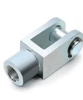 Air Cylinder Rod Clevis End Y Connector 78mm Length M16x1.5 Female Thread Iron Joint For Pneumatic Cylinders Fits 63mm Bore Inner Gap 16mm Durable Easy Install Built Tough, silver iron clevis end