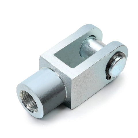 Air Cylinder Rod Clevis End Y Connector 78mm Length M16x1.5 Female Thread Iron Joint For Pneumatic Cylinders Fits 63mm Bore Inner Gap 16mm Durable Easy Install Built Tough, silver iron clevis end
