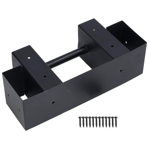 Heavy Duty Outdoor Firewood Rack With Adjustable Length Bracket Kit For Any Backyard Fire Pit Weatherproof Black Wood Storage For Logs And Kindling Built Tough Frame Easy Assembly Keeps Your Patio Clean And Ready