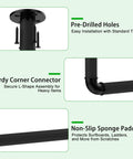 3 In 1 Overhead Garage Ceiling Rack For Paddleboards Surfboards And Kayaks Plus Wall Mount And Ladder Hanger features pre-drilled holes and non-slip padding.