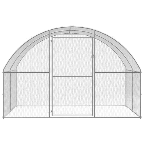 Spacious Outdoor Chicken Coop With Galvanized Steel Frame, UV Resistant Roof, Heavy Duty And Secure Hen House, 118 x 118 x 79 Inches