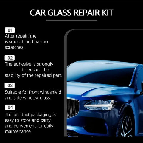 Windshield Crack Repair Kit With 2026 Upgrade Glass Repair Liquid For Chips And Cracks Do It Yourself Quick Fix That Deeply Penetrates shown with car