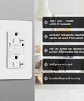 GFCI Outlet Tamper Resistant Receptacle With LED Indicator For Your Pad Safety 20 Amp 125 Volt Self Test Ground Fault Interrupter decor