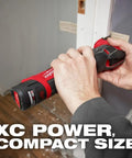 Person using M12 RedLithium High Output 2.5Ah Battery With RedLink Intelligence Delivers Beefy XC Power In A Compact Size tool