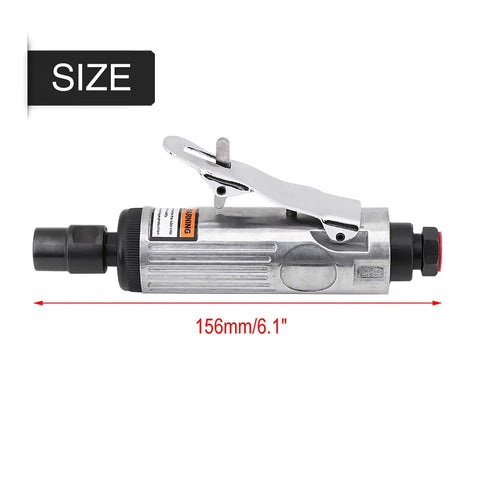 Heavy Duty No Nonsense Pneumatic Air Die Grinder With 1/4 Inch Shank And 23000 Rpm, 156mm size shown for precise use.