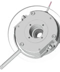 Electromagnetic loss-of-power brake BN08, angled side view with round housing and central shaft.