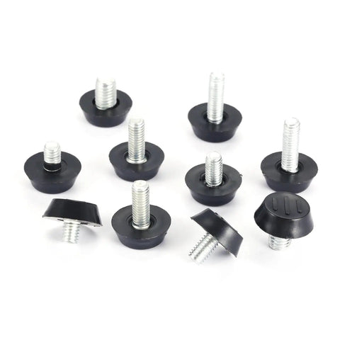 10 pack Sturdy Metal Adjustable Glide Leg Set For Tables And Desks With Screw On Levelers M6 And M8 Threaded Stems