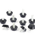 Adjustable Leveling Feet Set For Furniture, M6 And M8 Threaded Feet With 7 To 19mm Height Range, 10 Pack, No Tools Needed, Easy Setup, Durable Plastic And Metal Construction, Stable Leveling Pads Ideal For Tables Desks Cabinets, black threaded feet