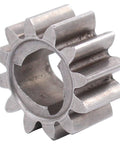 Beefed Up 12 Tooth Drive Gear Kit For Lawn Mower HRR216 HRS216 12T Pinion Gear Replacement, close-up of steel gear.