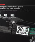Electric Bike LCD Display For Mid Drive Ebike Kits mounted on handlebar displaying speed, trip, and battery information.