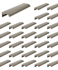 Nickel Plated Aluminum Alloy Curved Edge Finger Pulls For Cabinets And Drawers, 5.9 Inch Length, 30 pcs, back mount view