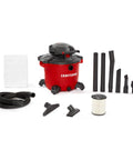 16 Gallon Wet Dry Shop Vacuum With 6.5 Peak HP Heavy Duty Power Detachable Leaf Blower Two In One Portable Vacuum and accessories